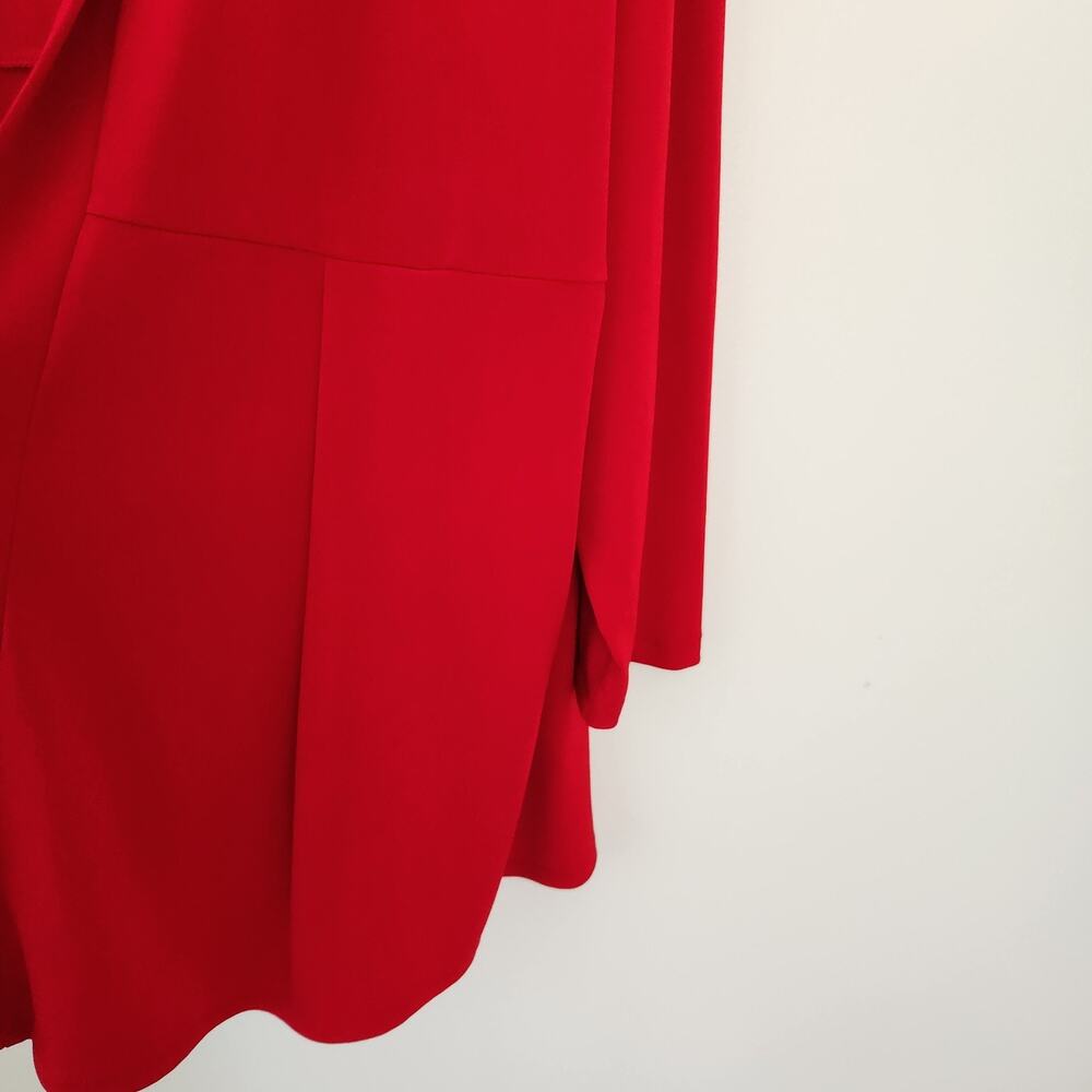 Susan Graver Cardigan Women's 2X Red Open Front Liquid Knit Classic Slinky Layer - Picture 4 of 13